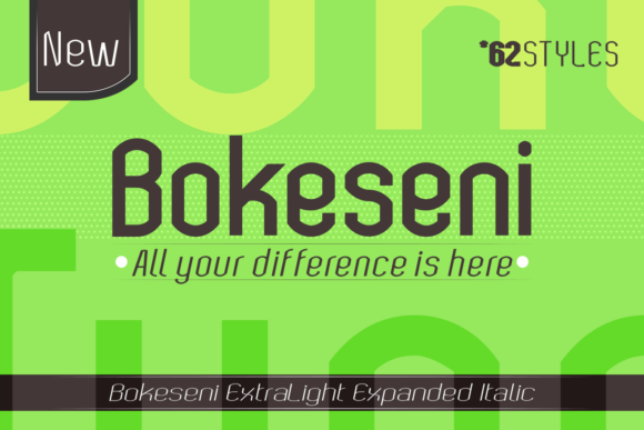 Bokeseni ExtraLight Expanded Italic Font