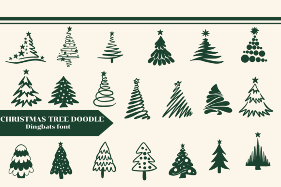 Christmas Tree Doodle Font