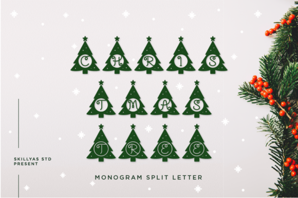 Christmas Tree Monogram Font